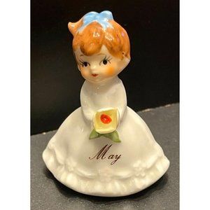 Vintage Miniature Napco May Birthday Girl Bone China Figurine